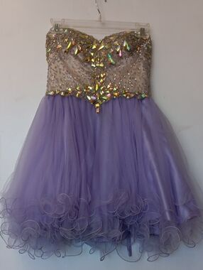 Vintage L.A. Merchandises Sparkle Embellished Lavender Tulle Party Dress